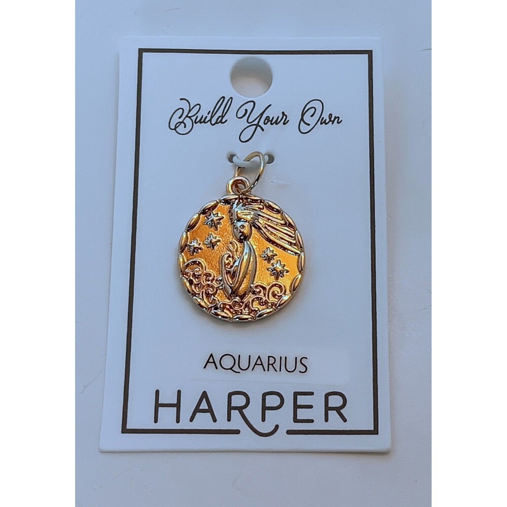 Harper Jewelry NWT Goldtone Aquarius Zodiac Pendant